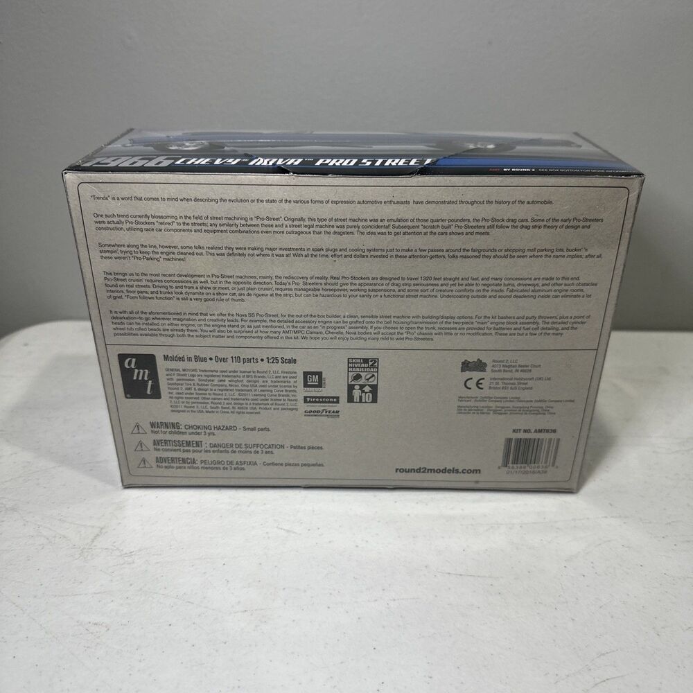 AMT AMT636 1/25 Scale Chevy Nova Pro Street Car - Blue Brand New In Sealed! 2011 - Picture 3 of 5